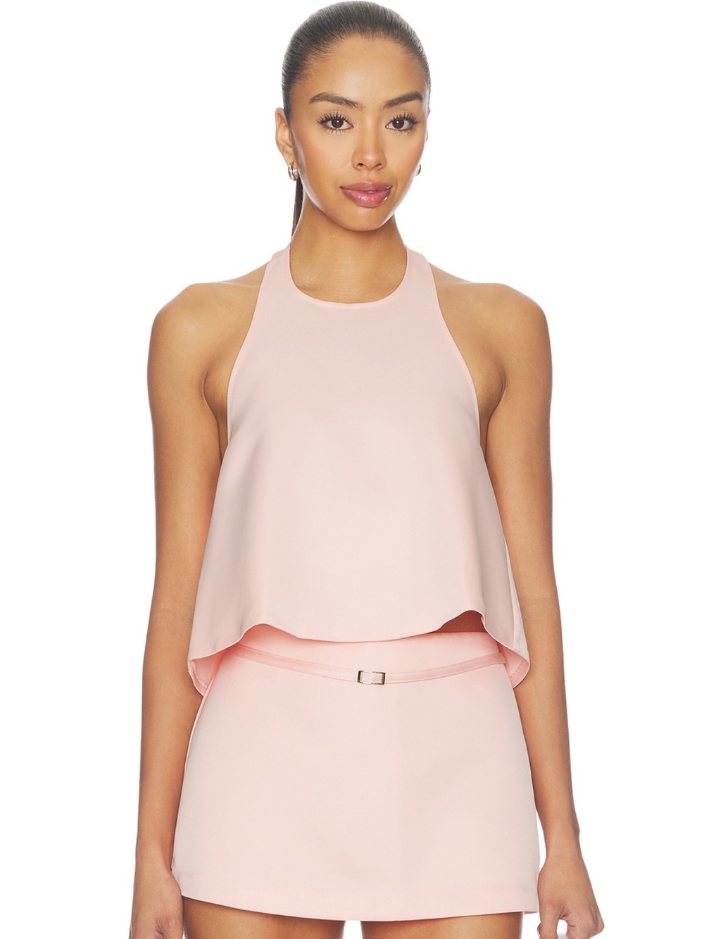Lovers + Friends Blush Pink Halter Layered Skirt Set